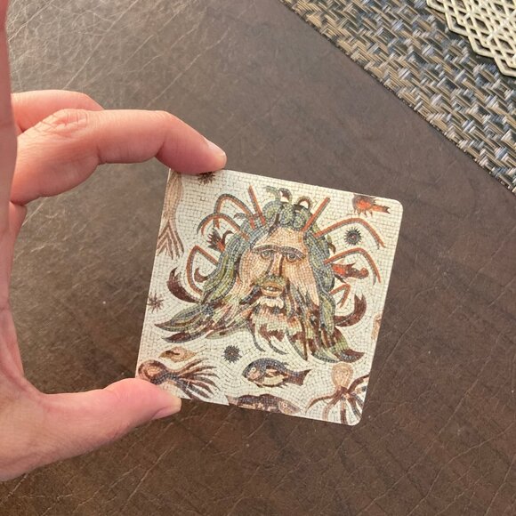 NWT "Tunisian Mosaic of Oceanus, Neptune or Pontus" Artisan Magnet - Picture 2 of 4